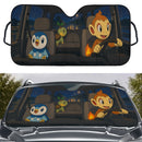 Chimchar x Piplup x Turtwig Pokemon Car Auto Sunshades