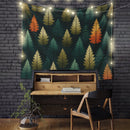 Christmas Tree Background Seamless Pattern Tapestry