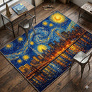City At Night Starry Night Rectangular Area Rug