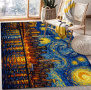 City At Night Starry Night Rectangular Area Rug