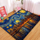 City At Night Starry Night Rectangular Area Rug