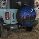 USA New York City At Night Stained Glass Jeep Car Spare Tire Cover