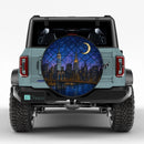 USA New York City At Night Stained Glass Jeep Car Spare Tire Cover