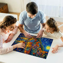 Coastal Town at Starry Night Jigsaw Puzzle