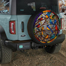 Color Bird Stained Glass Jeep Car Spare Tire Cover