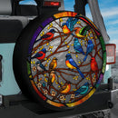 Color Bird Stained Glass Jeep Car Spare Tire Cover