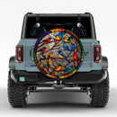 Color Bird Stained Glass Jeep Car Spare Tire Cover