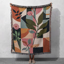 Colorful Leaf Modern Design Woven Throw Blanket