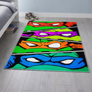 Colorful TMNT Ninja Turtle Mask Rectangular Area Rug