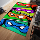 Colorful TMNT Ninja Turtle Mask Rectangular Area Rug