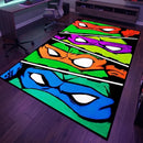 Colorful TMNT Ninja Turtle Mask Rectangular Area Rug