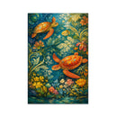 Elegant Floral Sea Turtles Jigsaw Puzzle