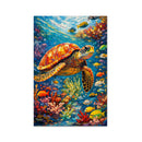 Vibrant Sea Turtle Coral Reef Jigsaw Puzzle
