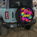 Colorful Flower Jeep Car Spare Tire Cover