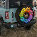 Colorful Sunflower God Say You Are Car Spare Tire Cover