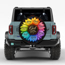 Colorful Sunflower God Say You Are Car Spare Tire Cover