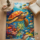 Sea turtles Under Water Rectangular Area Rug