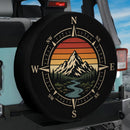 Compass With Mountain Camping Car Spare Tire Cover