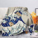 Cookie The Great Wave Premium Blanket