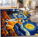 Corgi Dog Starry Night Rectangular Area Rug