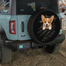 Corgi Dog Torn Through Car Spare Tire Cover