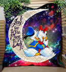 Couple Cute Duck Couple Love You To The Moon Galaxy Quilt Blanket Nearkii
