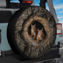 Couple Squirrel in Nest Car Spare Tire Cover