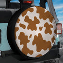 Cow Skin Pattern Brown Jeep Car Spare Tire Cover