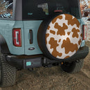 Cow Skin Pattern Brown Jeep Car Spare Tire Cover