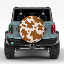 Cow Skin Pattern Brown Jeep Car Spare Tire Cover
