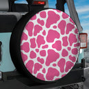 Cow Skin Pattern Pink Jeep Car Spare Tire Cover