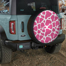 Cow Skin Pattern Pink Jeep Car Spare Tire Cover