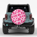 Cow Skin Pattern Pink Jeep Car Spare Tire Cover