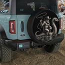 Cowboy Bigfoot Riding Nessie Car Spare Tire Cover With Camera Hole