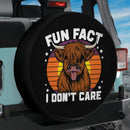 Cow Fun Fact I Don't Care Black Jeep Car Spare Tire Cover