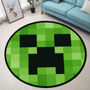 Creeper Face Pixel Round Rug