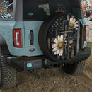 Cross Floral American Flag Car Spare Tire Cover