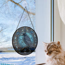 Crow Round Stained Glass Suncatcher