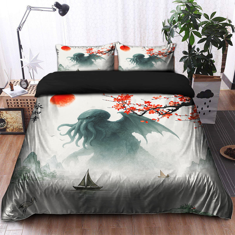 Cthulhu In The Japan Landscape Bedding Set