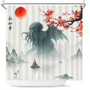 Cthulhu In The Japan Landscape Shower Curtain