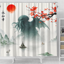 Cthulhu In The Japan Landscape Shower Curtain
