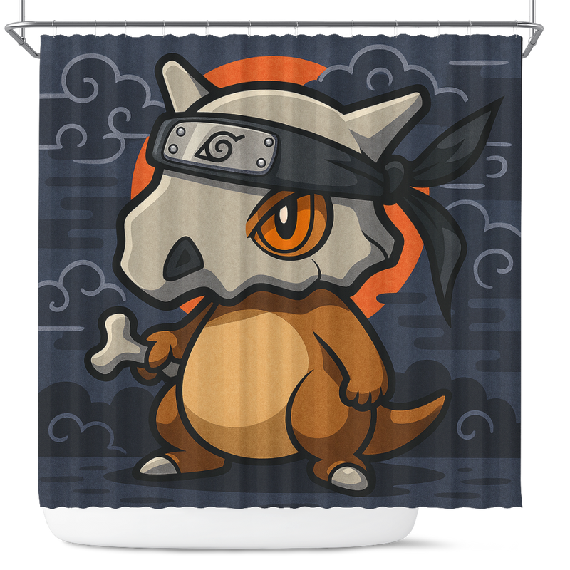 Cubone Pokemon Ninja Hidden Leaf Village Headband Shower Curtain