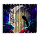 Aladin Couple Love You To The Moon Galaxy Window Curtain