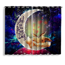 Cute Eevee Pokemon Couple Love You To The Moon Galaxy Window Curtain
