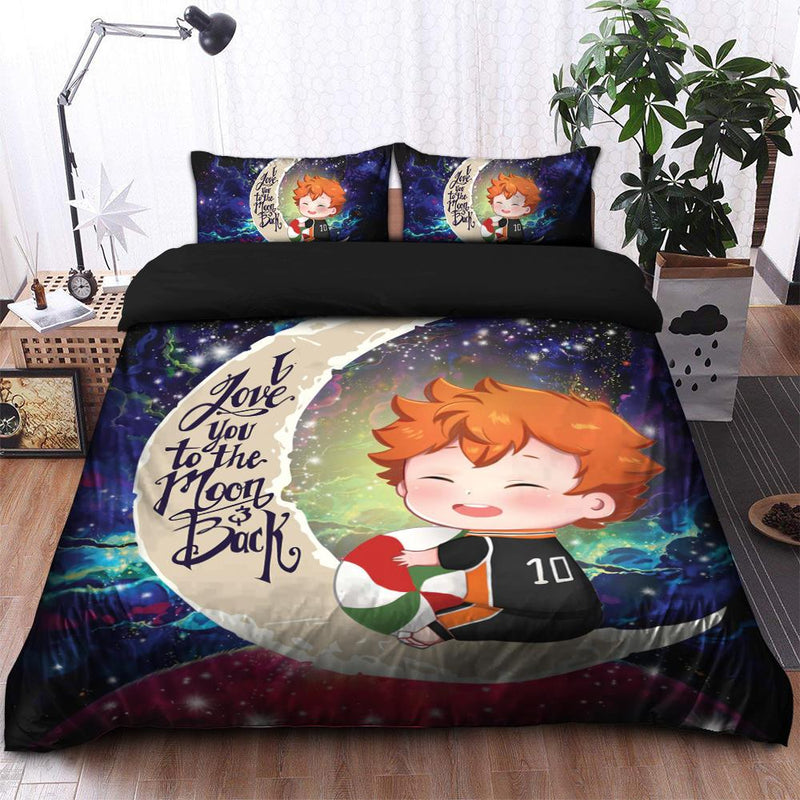 Cute Hinata Haikyuu Love You To The Moon Galaxy Bedding Set Duvet Cover And 2 Pillowcases Nearkii