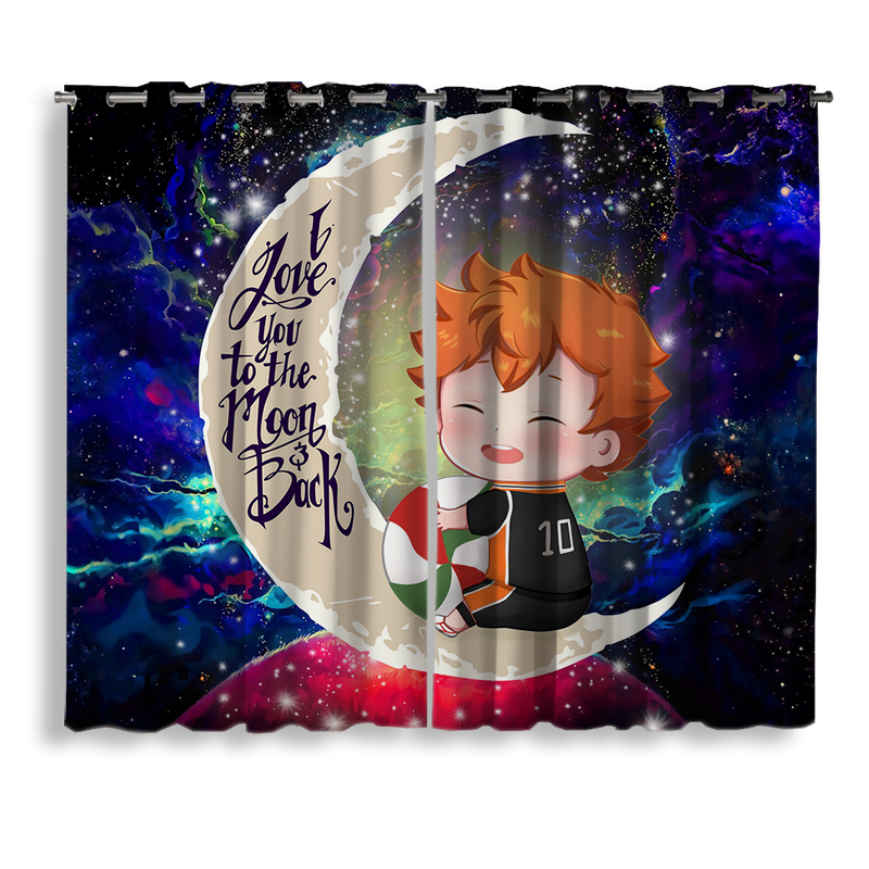 Cute Hinata Haikyuu Love You To The Moon Galaxy Window Curtain