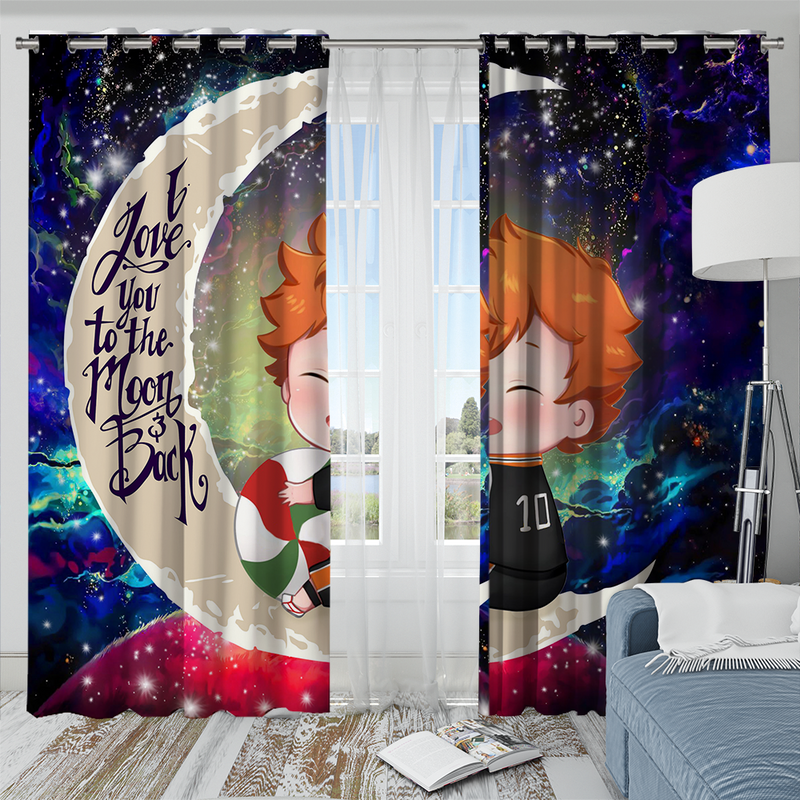 Cute Hinata Haikyuu Love You To The Moon Galaxy Window Curtain