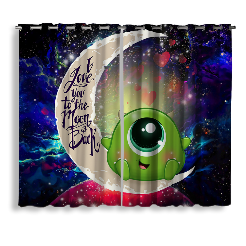 Cute Mike Monster Inc Love You To The Moon Galaxy Window Curtain