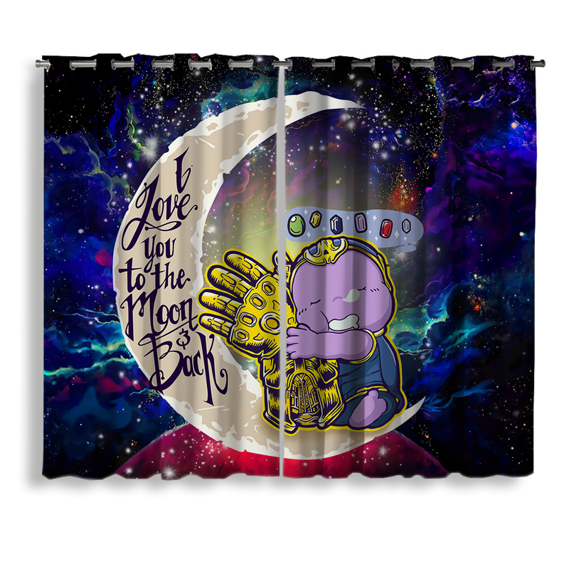 Cute Thanos Love You To The Moon Galaxy Window Curtain