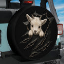 Cute Baby Goat Tearing Car Spare Tire Cover